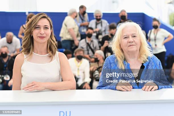 Annamaria Lang and Lili Monori attend the "Evolution" photocall during the 74th annual Cannes Film Festival on July 12, 2021 in Cannes, France.