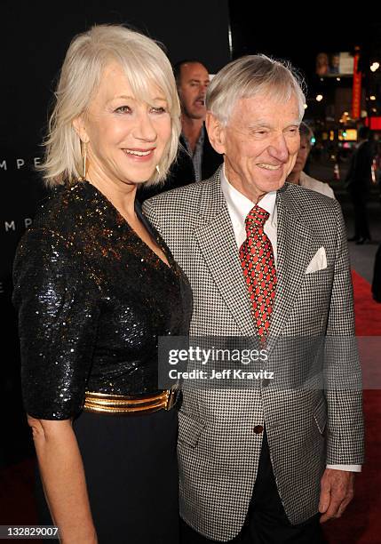 Dame Helen Mirren and David Murdoch arrive at the Los Angeles premiere of "The Tempest" held at the El Capitan Theatre on December 6, 2010 in...