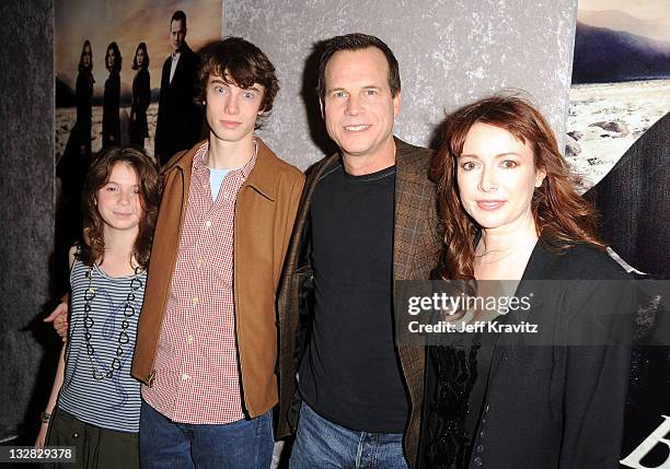 Lydia Paxton, James Paxton, actor Bill Paxton, and Louise Paxton arrive at HBO's "Big Love" Season 5 Premiere at Directors Guild Of America on...