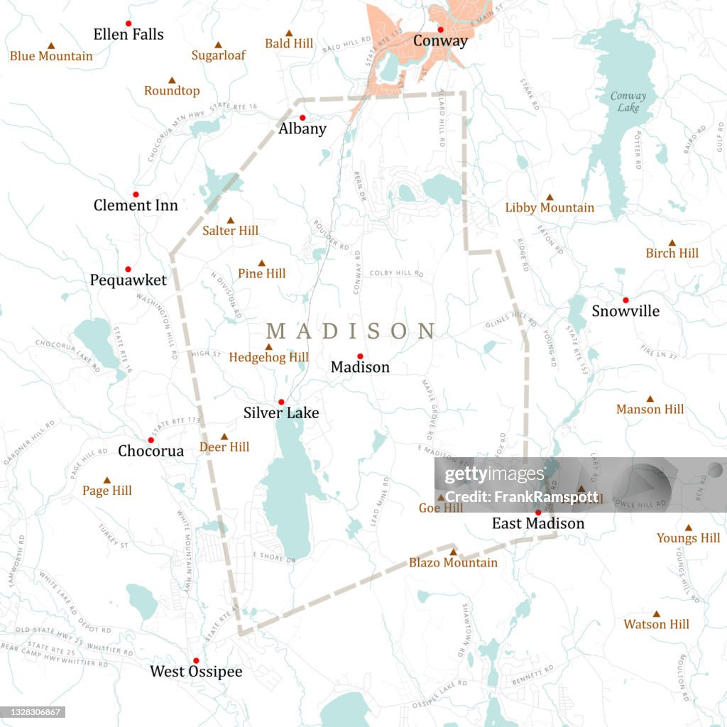 NH Carroll Madison Vector Road Map