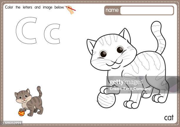 Desenho Animado Três Gatos Colorir Página Para Crianças imagem