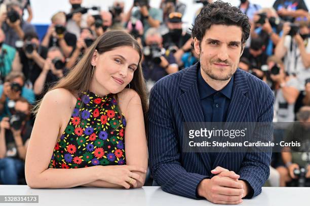 Laetitia Casta and Louis Garrel attends the "La Croisade" photocall during the 74th annual Cannes Film Festival on July 12, 2021 in Cannes, France.
