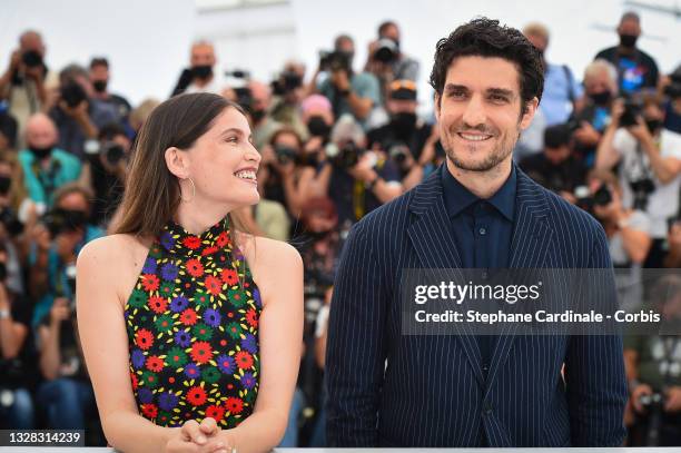 Laetitia Casta and Louis Garrel attends the "La Croisade" photocall during the 74th annual Cannes Film Festival on July 12, 2021 in Cannes, France.