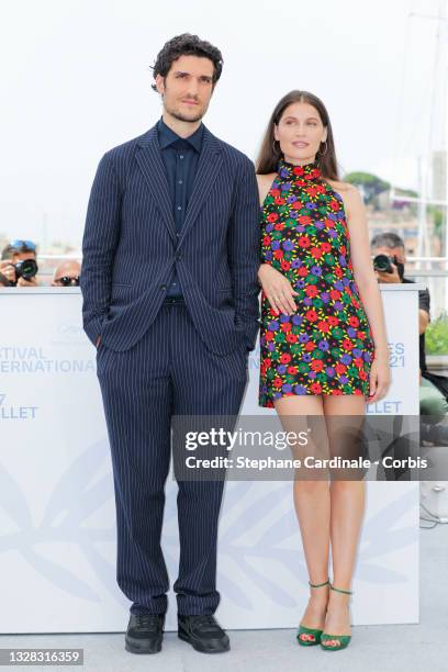 Louis Garrel and Laetitia Casta attend the "La Croisade" photocall during the 74th annual Cannes Film Festival on July 12, 2021 in Cannes, France.