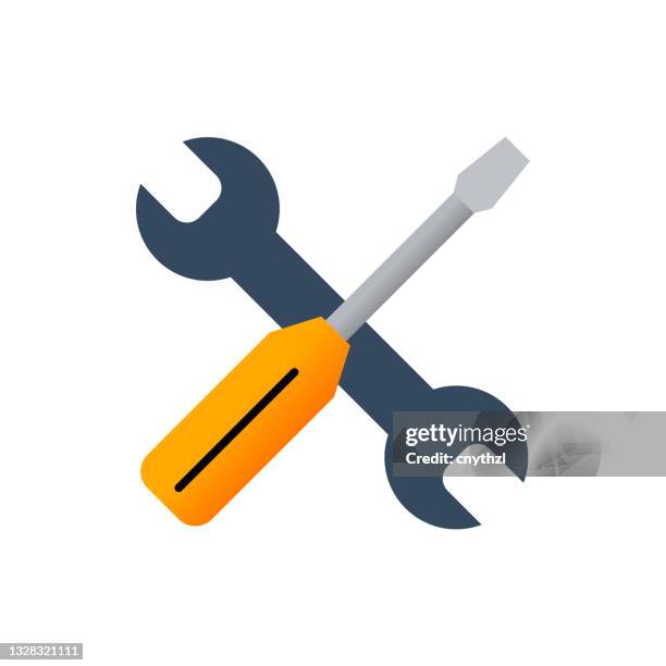 maintenance flat icon. flat design vector illustration - electrical installation stock illustrations