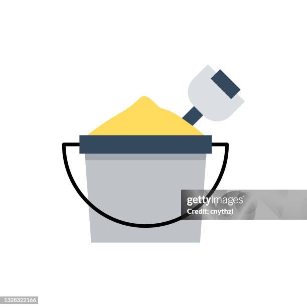 beach toys flat icon. flat design vector illustration - plastic ocean stock illustrations