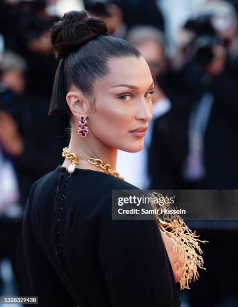 Bella Hadid attends the "Tre Piani " screening during the 74th annual Cannes Film Festival on July 11, 2021 in Cannes, France.