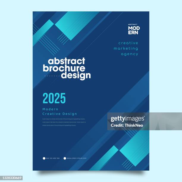 stockillustraties, clipart, cartoons en iconen met blue flyer design. cover background design. corporate template for business annual report - covering