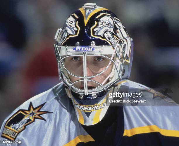 Tomas Vokoun, Goaltender for the Nashville Predators during the NHL Eastern Conference Northeast Division game against the Buffalo Sabres on 16th...
