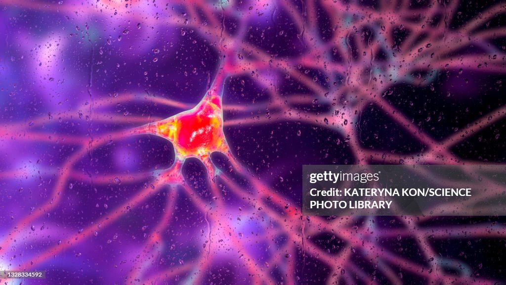 Neurons in dementia, conceptual illustration