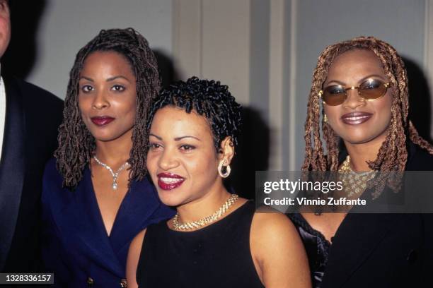 American hip-hop group Salt-N-Pepa attend the City of Hope Music and Entertainment Industry's Spirit of Life Awards at the Century Plaza Hotel in...