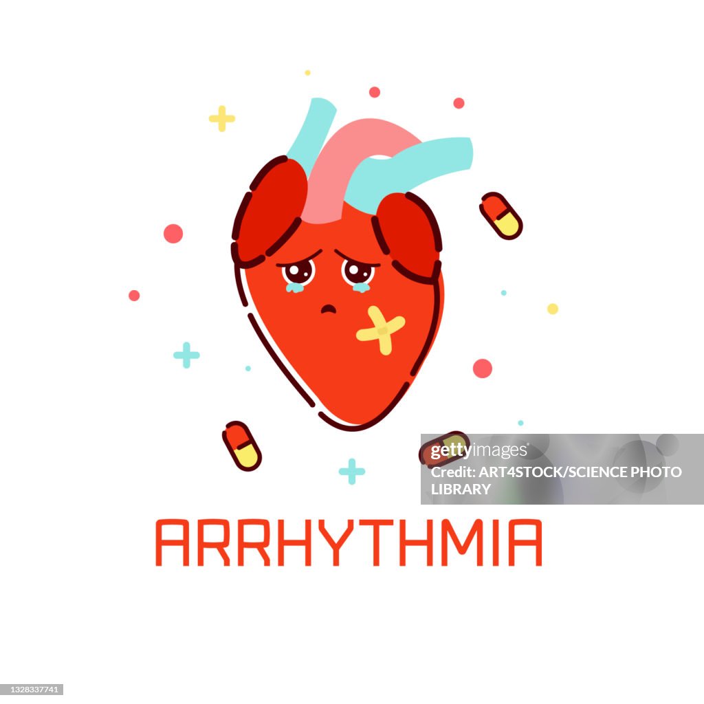 Arrhythmia heart disease, conceptual illustration