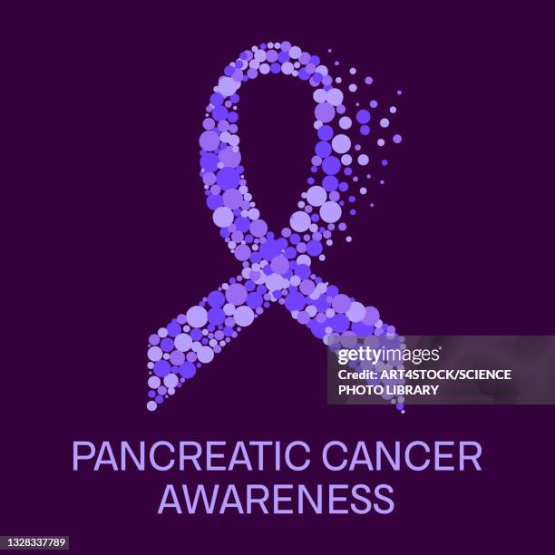 pancreatic cancer awareness, conceptual illustration - number-one-black-background stock illustrations
