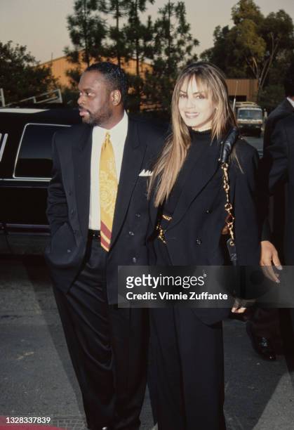 American singer-songwriter Perri 'Pebbles' Reid and her husband, record executive and songwriter Antonio 'L.A.' Reid, USA, circa 1993.