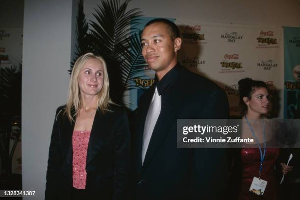 American golfer Tiger Woods and his girlfriend Joanna Jagoda attend the Tiger Jam III annual Tiger Woods Foundation fundraiser for children's...