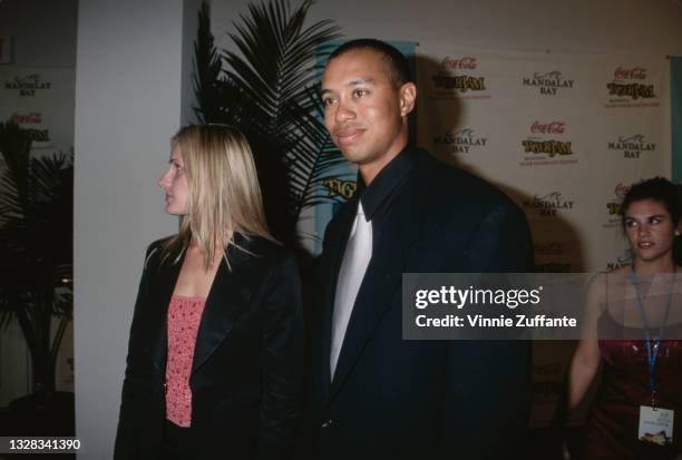 American golfer Tiger Woods and his girlfriend Joanna Jagoda attend the Tiger Jam III annual Tiger Woods Foundation fundraiser for children's...