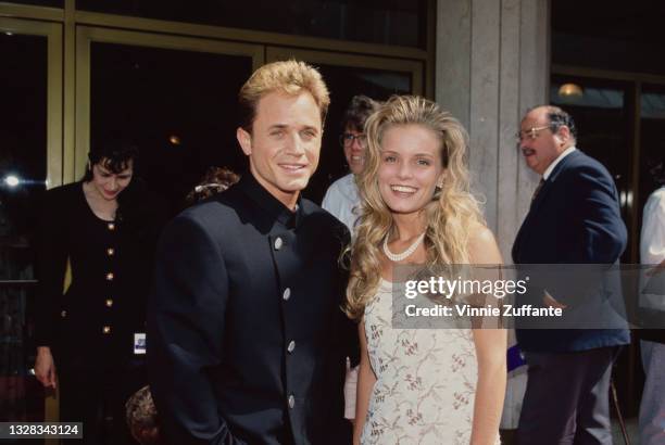 American actors David Yost and Kelly Packard, USA, 1995.