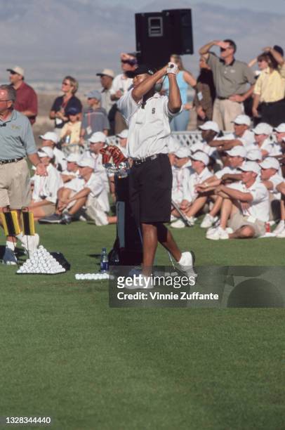 American golfer Tiger Woods attends the Tiger Jam III benefit in aid of the Tiger Woods Foundation, in Las Vegas, USA, 7th October 2000.