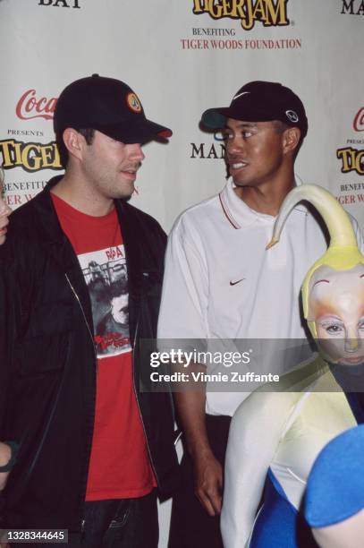 Television host Carson Daly and golfer Tiger Woods attend the Tiger Jam III benefit in aid of the Tiger Woods Foundation, at the Mandalay Bay Hotel...