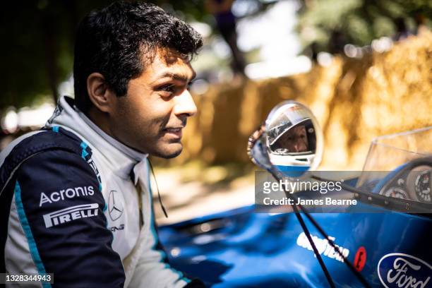 Karun Chandhok looks on during the Goodwood Festival of Speed at Goodwood on July 09, 2021 in Chichester, England.