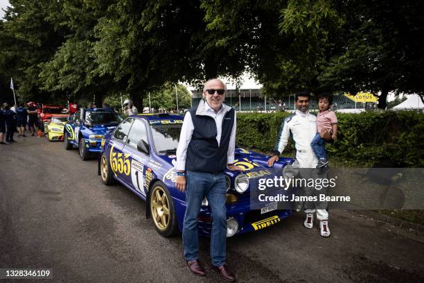 David Richards and Karun Chandhok pose for a photo during the Goodwood Festival of Speed at Goodwood on July 11, 2021 in Chichester, England.