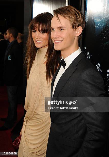 Actors Alice Parkinson and Rhys Wakefield attend the Los Angeles premiere of "Sanctum" at Grauman's Chinese Theatre on January 31, 2011 in Hollywood,...