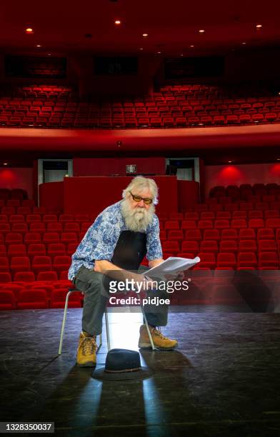 actor, director rehearsal in theatre - film director stock pictures, royalty-free photos & images