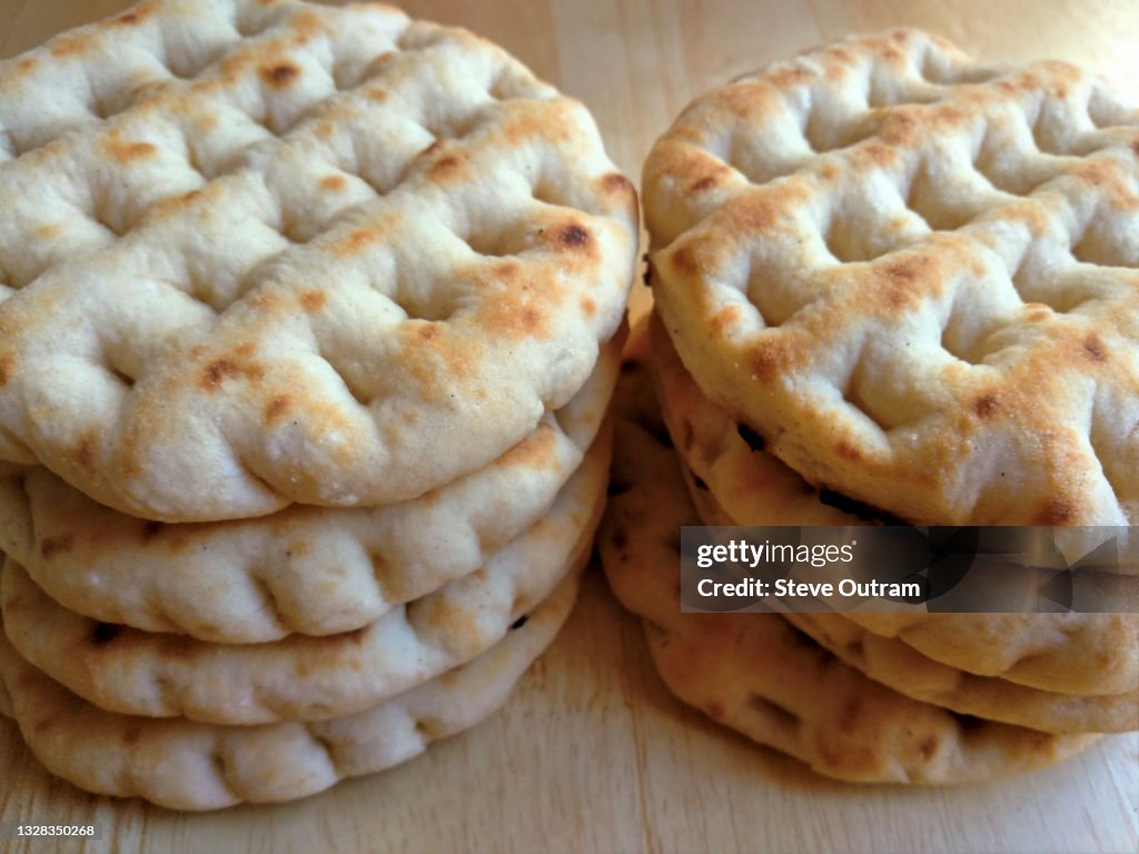 Small Fresh Whole wheat Pita Bread, Crete, Greece