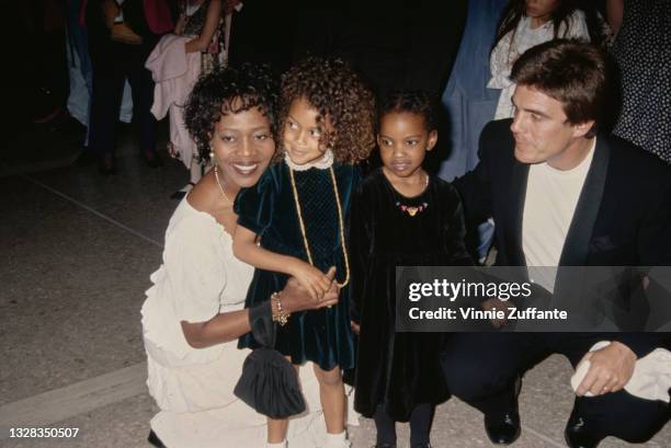 American actress Alfre Woodard with her husband Roderick Spencer and their daughter Mavis , USA, 1995.