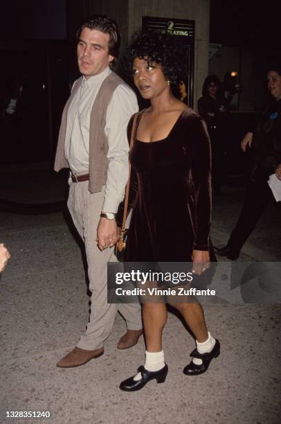 American actress Alfre Woodard and her husband Roderick Spencer attend a benefit screening of 'The House of the Spirits' for American Cinematheque,...
