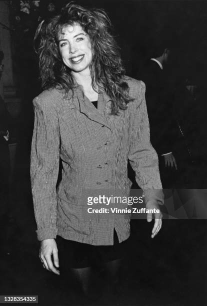 American model and actress Julianne Phillips, the wife of singer Bruce Springsteen, arrives at the Golden Globe Awards in Los Angeles, USA, circa...