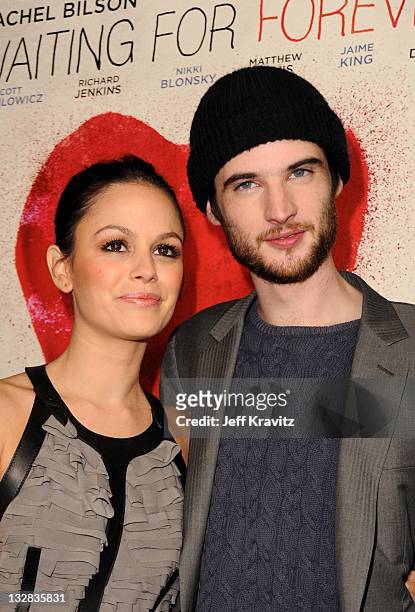Actress Rachel Bilson and actor Tom Sturridge arrive at the Los Angeles premiere of "Waiting for Forever" held at Pacific Theaters at the Grove on...