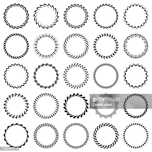 circle border frames - line frame border stock illustrations