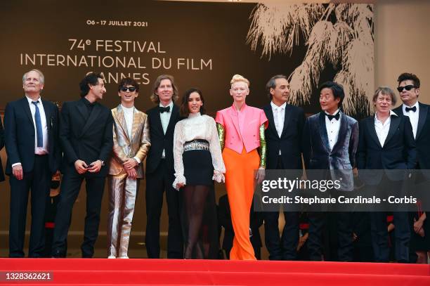 Hippolyte Girardot, Adrien Brody, Timothée Chalamet, Wes Anderson, Lyna Khoudri, Tilda Swinton, Alexandre Desplat, Stephen Park and Mathieu Amalric...