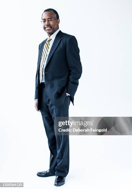 Deborah Feingold/Corbis via Getty Images) Portrait of American surgeon Ben Carson as he poses against a white background, New York, New York, 2013....