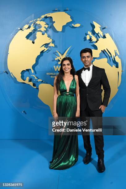 Akash Ambani and Shloka Mehta during the World Influencers and Bloggers Awards 2021 at Hotel Martinez on July 12, 2021 in Cannes, France.