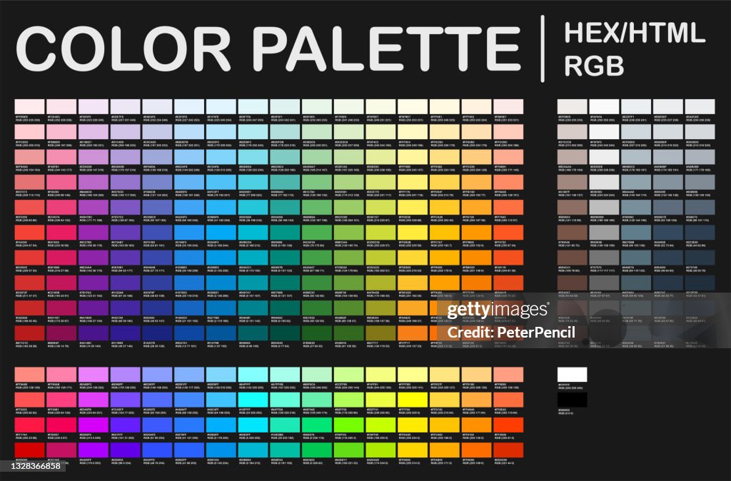 Color Palette Color Chart Print Test Page Color Codes Rgb Hex Html