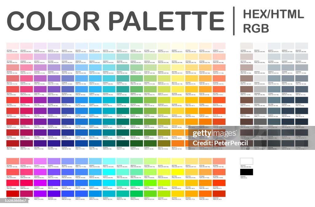 Color Palette Color Chart Print Test Page Color Codes Rgb Hex Html ...