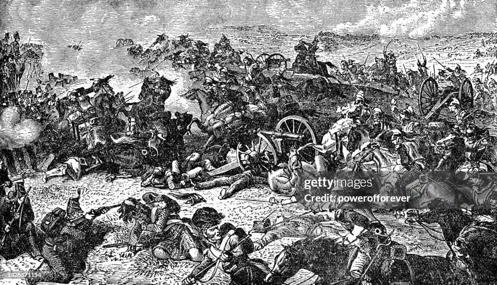 Battle of Waterloo: Charge of the Cuirassiers by Émile Deschamps - 19th Century