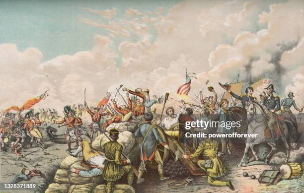stockillustraties, clipart, cartoons en iconen met the battle of new orleans by dennis malone carter - 19th century - oorlog