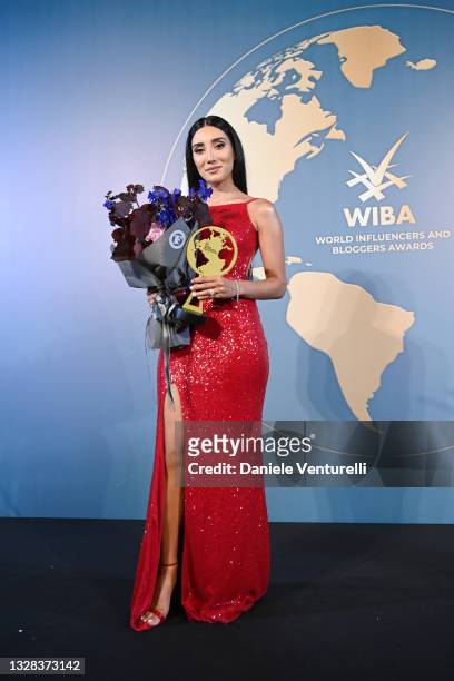 Sadaf Masaeli is seen during the World Influencers and Bloggers Awards 2021 at Hotel Martinez on July 12, 2021 in Cannes, France.