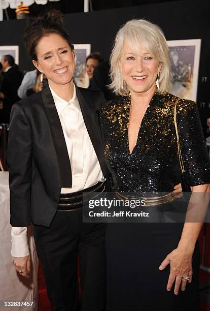 Director Julie Taymor and Dame Helen Mirren arrive at the Los Angeles premiere of "The Tempest" held at the El Capitan Theatre on December 6, 2010 in...