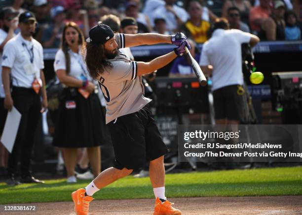 Jorge Masvidal, a UFC Fighter, played in the MLB All-Star celebrity softball game at Coors Field on July 11, 2021 in Denver, Colorado.