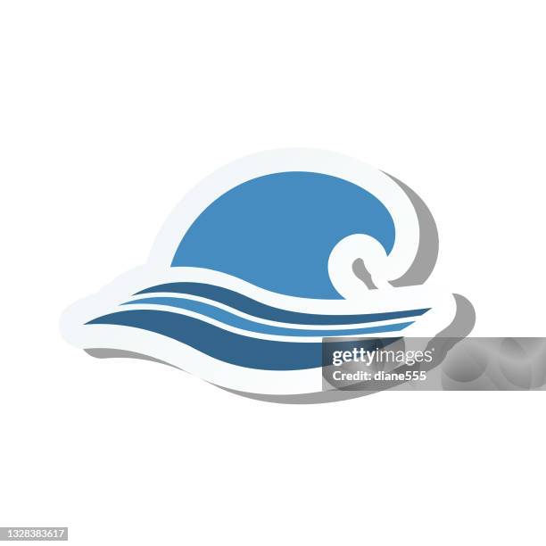 cute summer icon on a trasparent base - wave stock illustration - trasparente stock illustrations