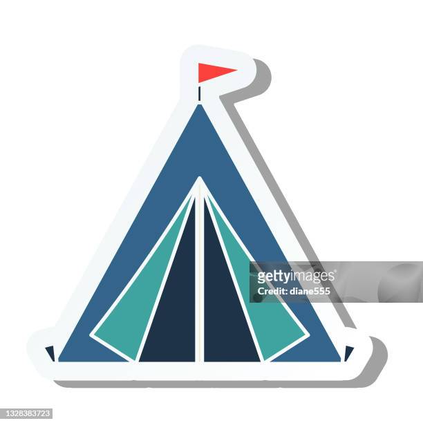 cute summer icon on a trasparent base - camp stock illustration - base camp vector stock illustrations