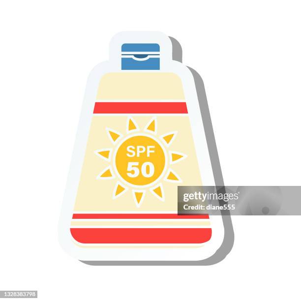 cute summer icon on a trasparent base - sunscreen stock illustration - sunblock stock illustrations