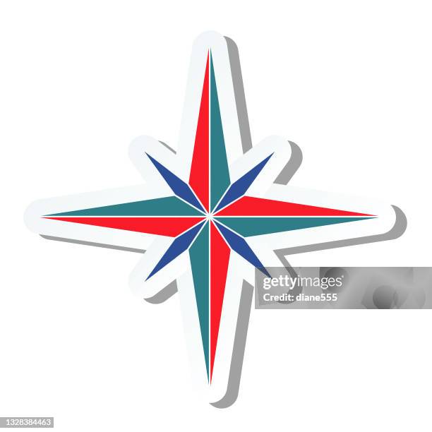 cute summer icon on a trasparent base - compass rose stock illustration - trasparente stock illustrations