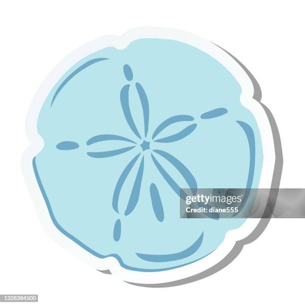 cute summer icon on a trasparent base - sand dollar stock illustration - shell stock illustrations