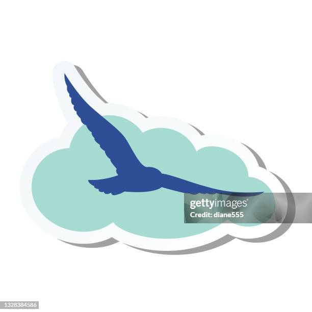 cute summer icon on a trasparent base - sea birds stock illustration - trasparente stock illustrations