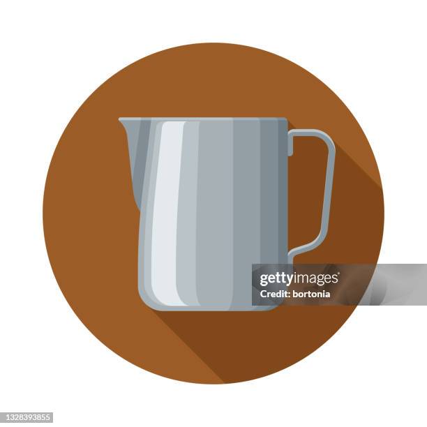 frothing pitcher espresso making icon - making espresso stock illustrations